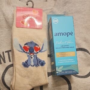 Lilo And Stitch Socks And Amope Radiant Skin Leg And Foot Serum